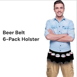 NIP BigMouth Inc Beer Belt, Beer Carrier, Adjustable Waist, 6 Pack Drink Holder